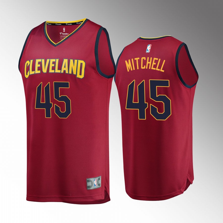 Cleveland Cavaliers #45 Donovan Mitchell Icon Edition Jersey  Wine
