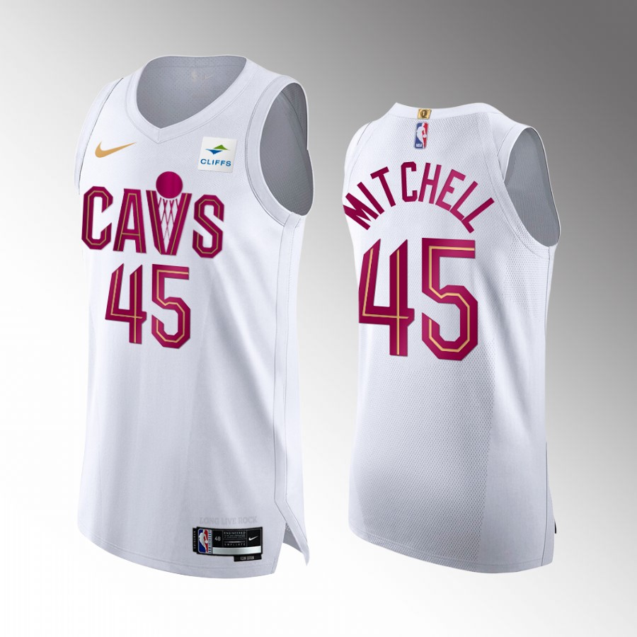 Cleveland Cavaliers #45 Donovan Mitchell White Jersey 2022-23 Association Edition