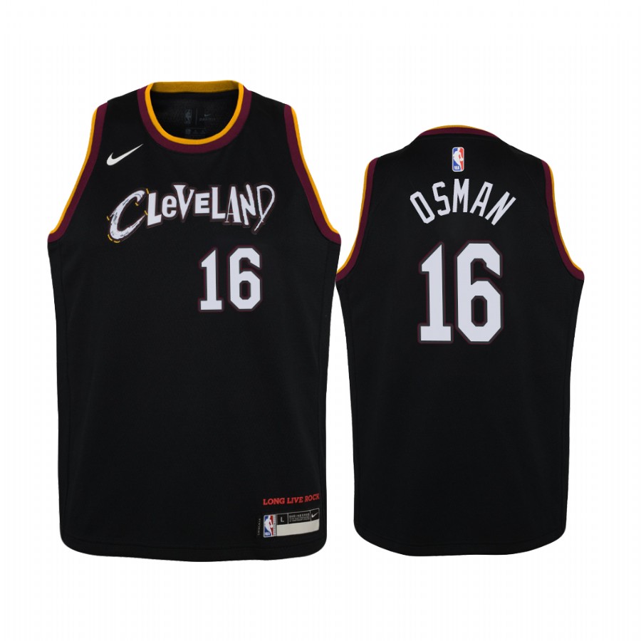 Cleveland Cavaliers Cedi Osman 2020-21 City Black Youth Jersey #16
