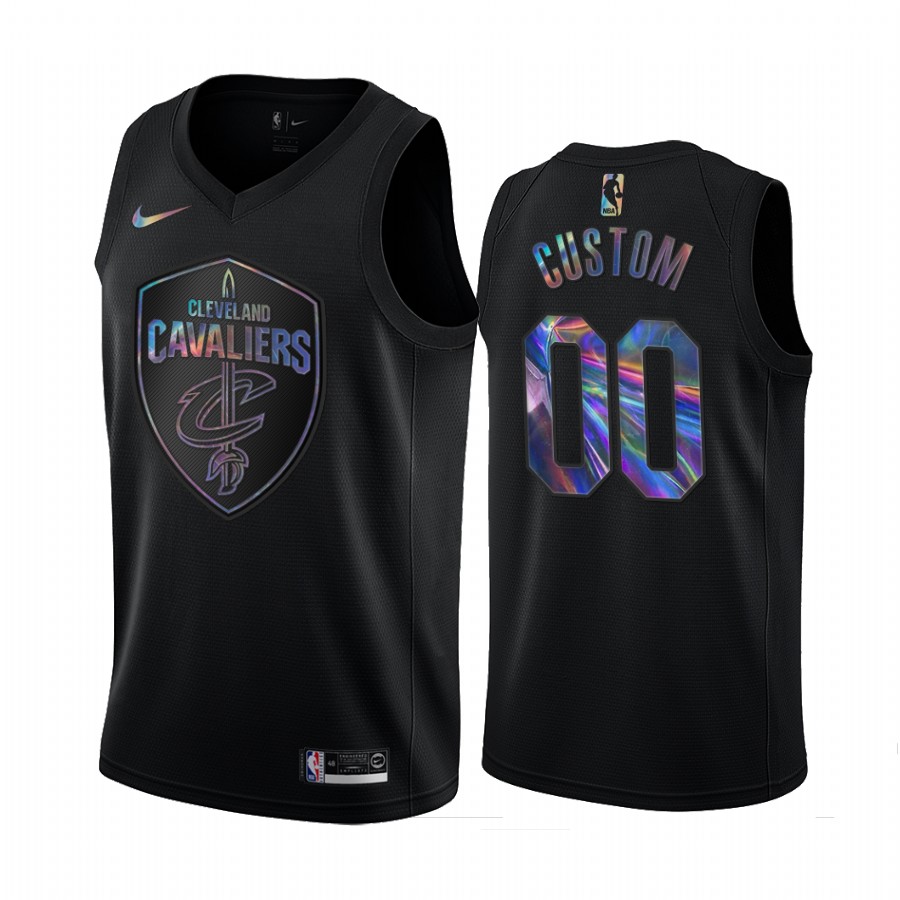 Cleveland Cavaliers Custom #00 Jersey Iridescent Holographic Black Limited Edition