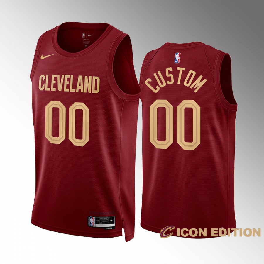 Cleveland Cavaliers Custom 2022-23 Icon Edition Wine #00 Jersey Swingman