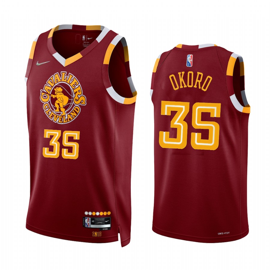 Cleveland Cavaliers Isaac Okoro 2021-22 Red City Edition Jersey Retro