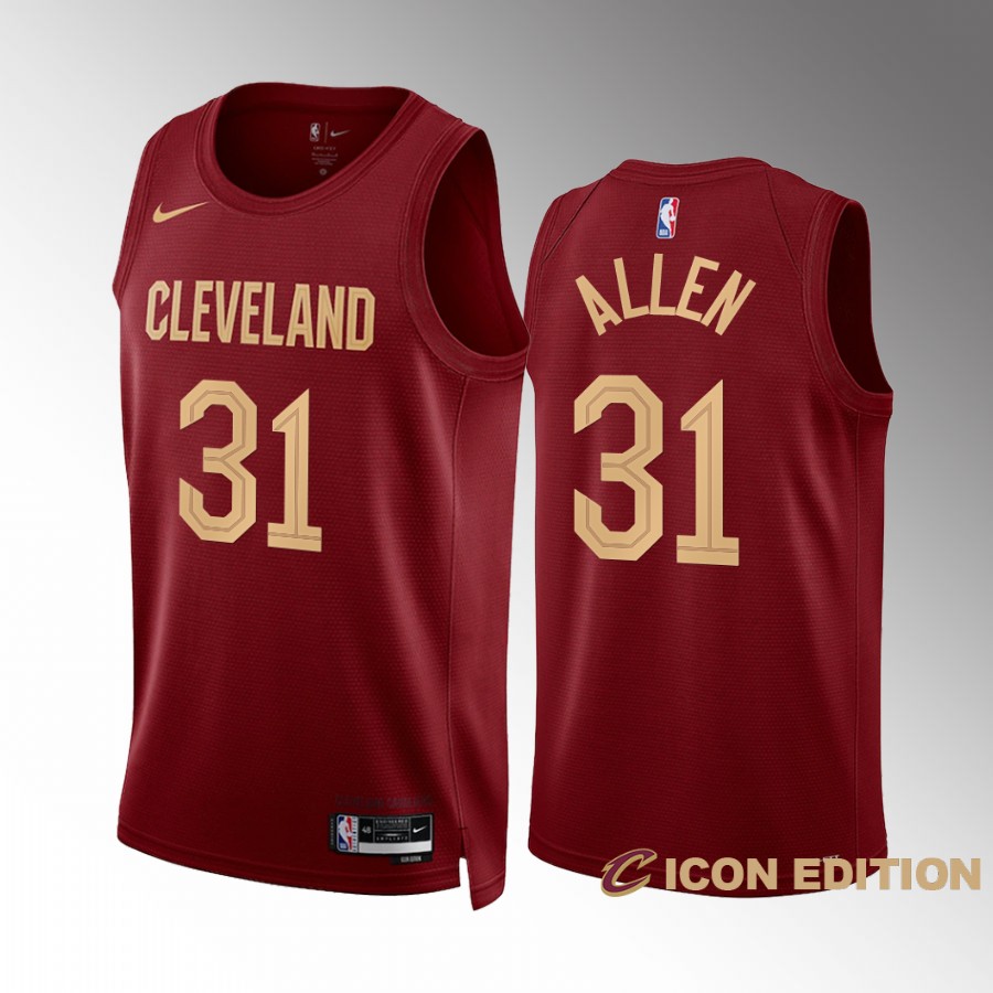 Cleveland Cavaliers Jarrett Allen 2022-23 Icon Edition Wine #31 Jersey Swingman