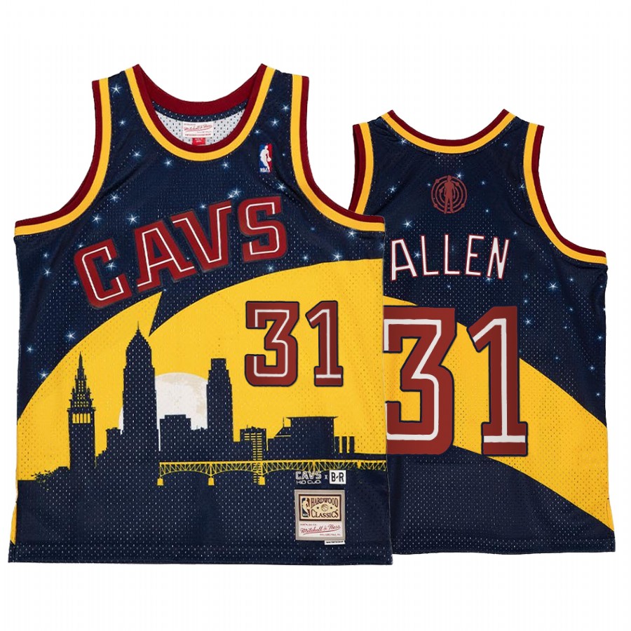 Cleveland Cavaliers NBA BR Remix Jarrett Allen Gold Blue Jersey HWC Limited Edition