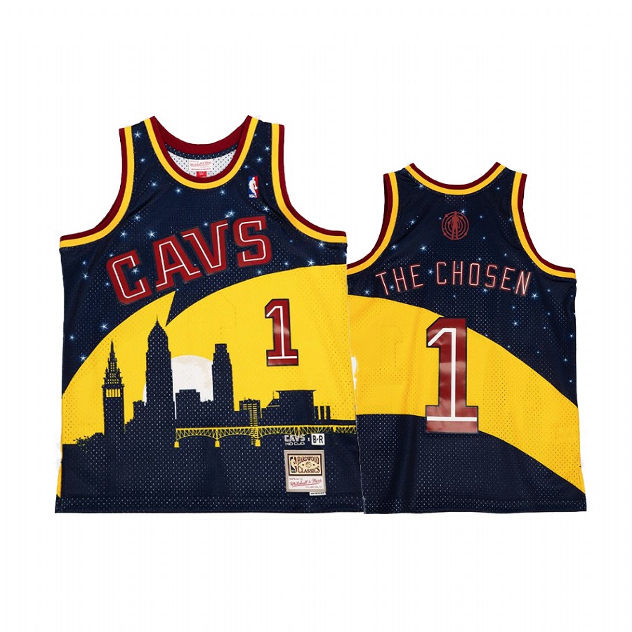 Cleveland Cavaliers X Kid Cudi NBA BR Remix The Chosen Gold Blue Jersey HWC Limited Edition