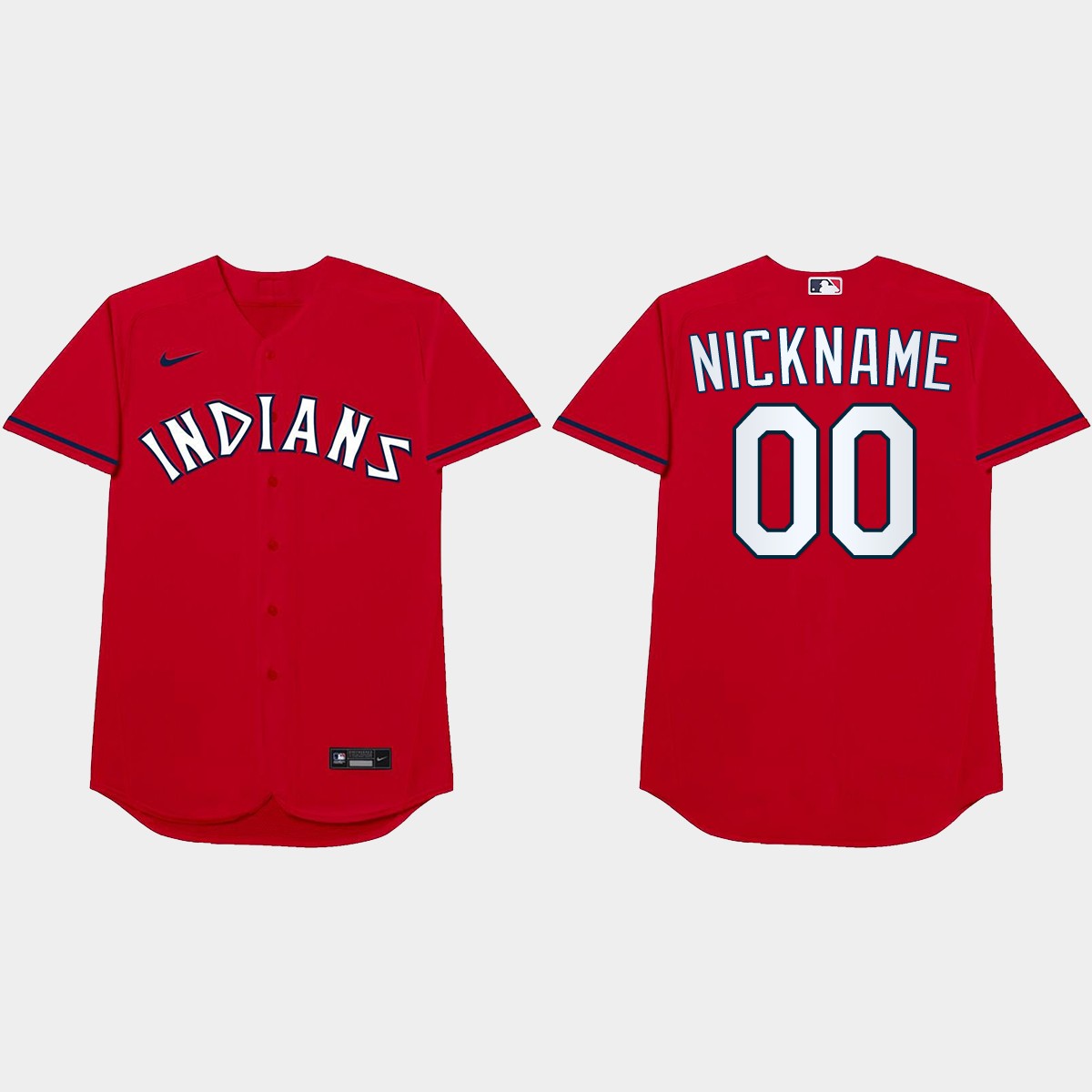 Cleveland Indians Custom 2021 Players' Weekend Nickname Jersey - Red