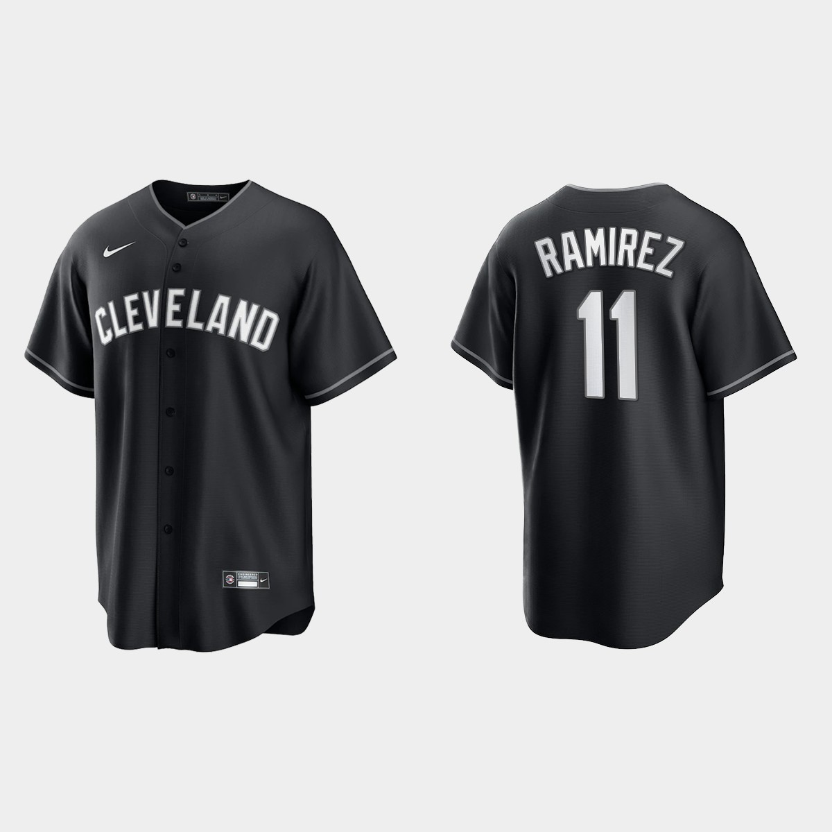 Cleveland Indians Jose Ramirez 2021 All Black Fashion Jersey - Black White