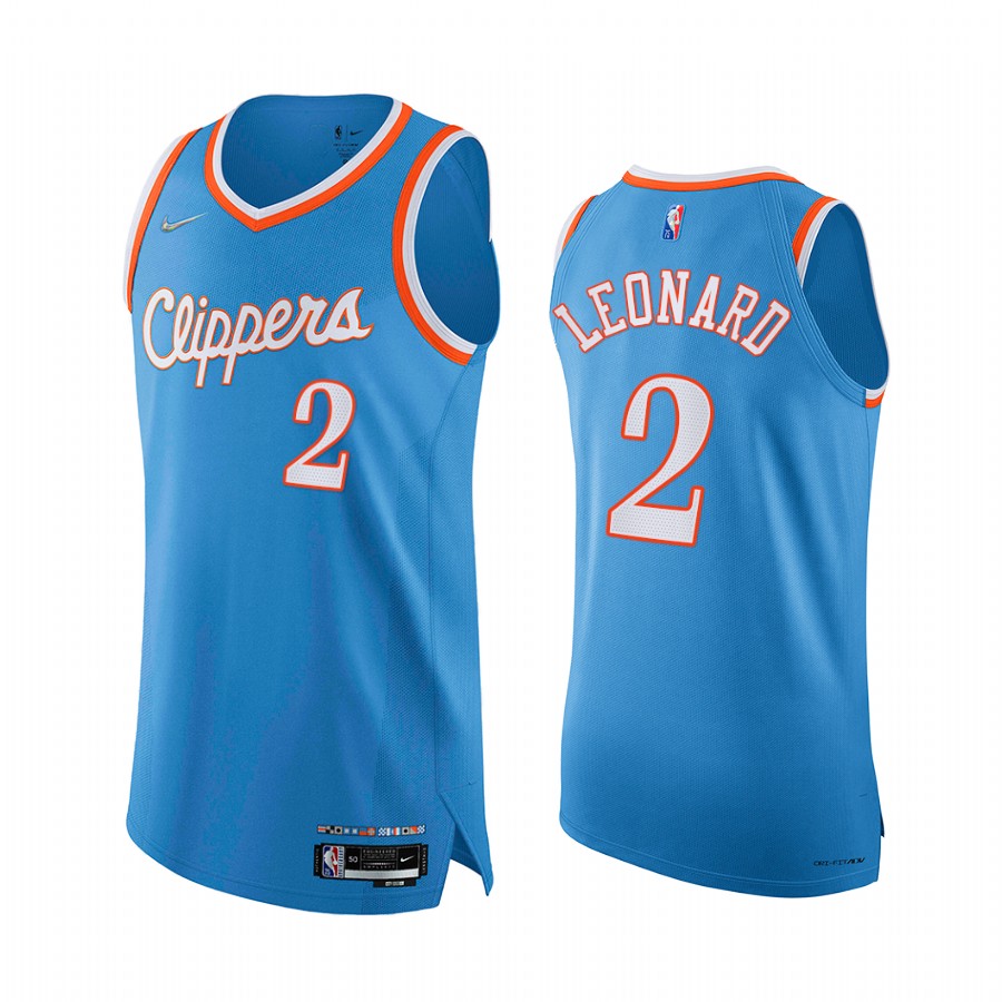 Clippers #2 Kawhi Leonard Blue Jersey 75th Season City Edition 2021-22