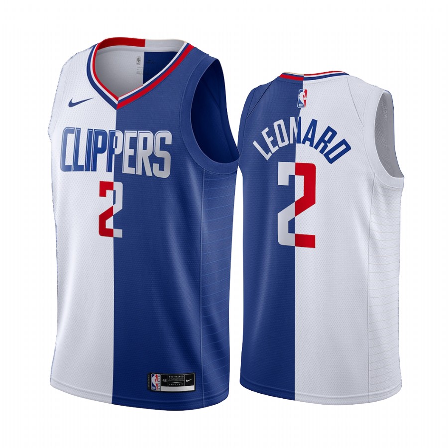 Clippers Kawhi Leonard 2021-22 Split Edition White Blue Jersey Big Scorer