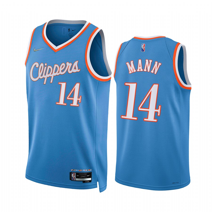 Clippers Terance Mann City Edition Blue 2021-22 Jersey 75th Anniversary