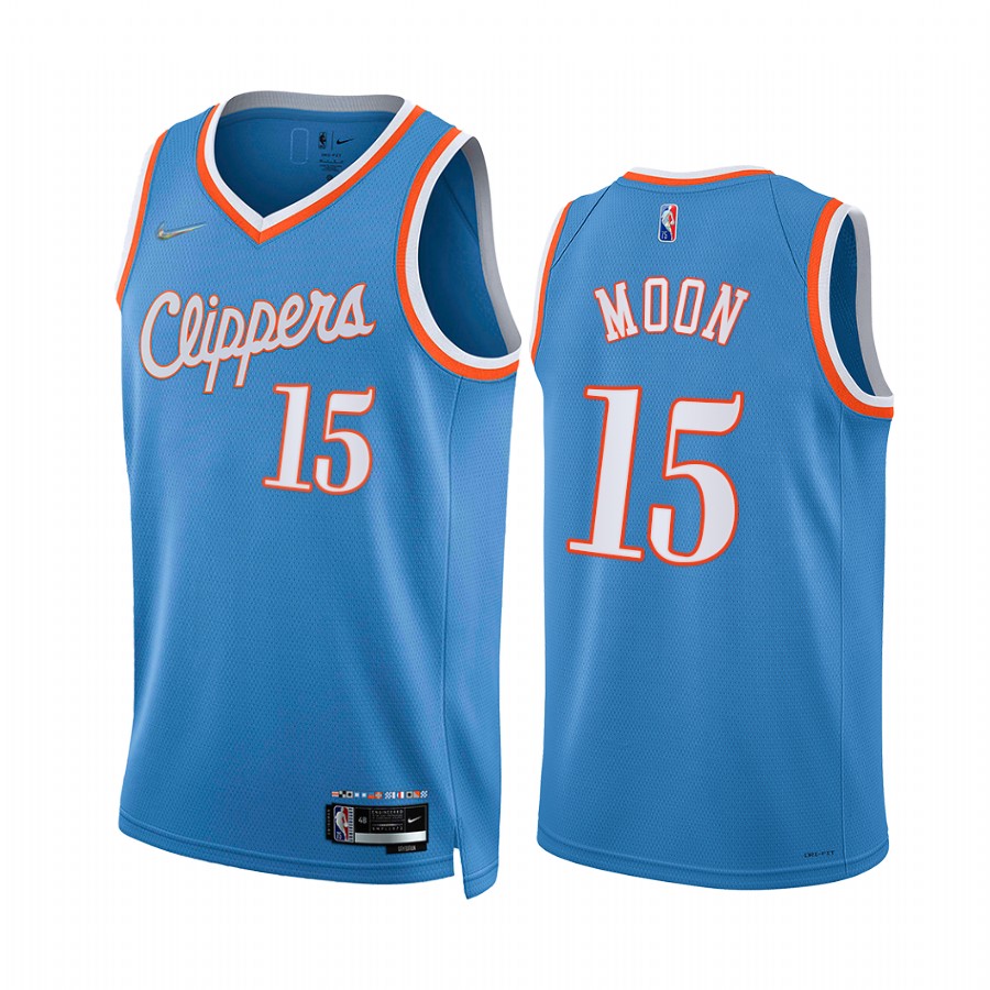 Clippers Xavier Moon City Edition Blue 2021-22 Jersey 75th Diamond