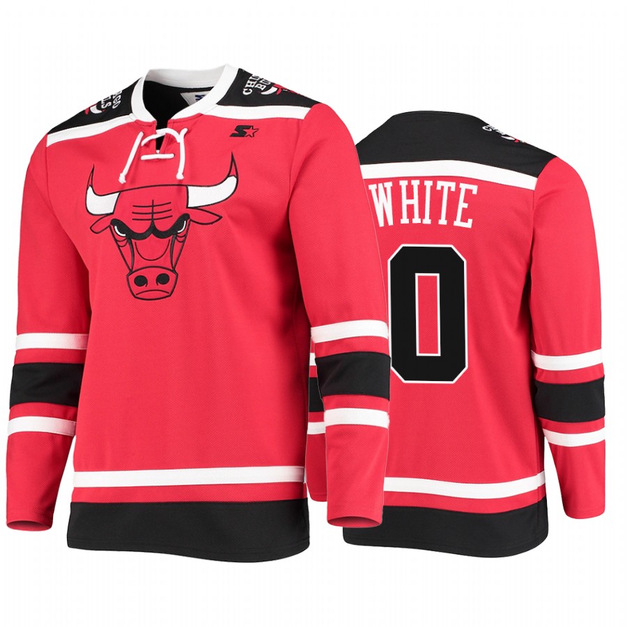 Coby White #0 Chicago Bulls Hockey Fashion Jersey Pointman Red