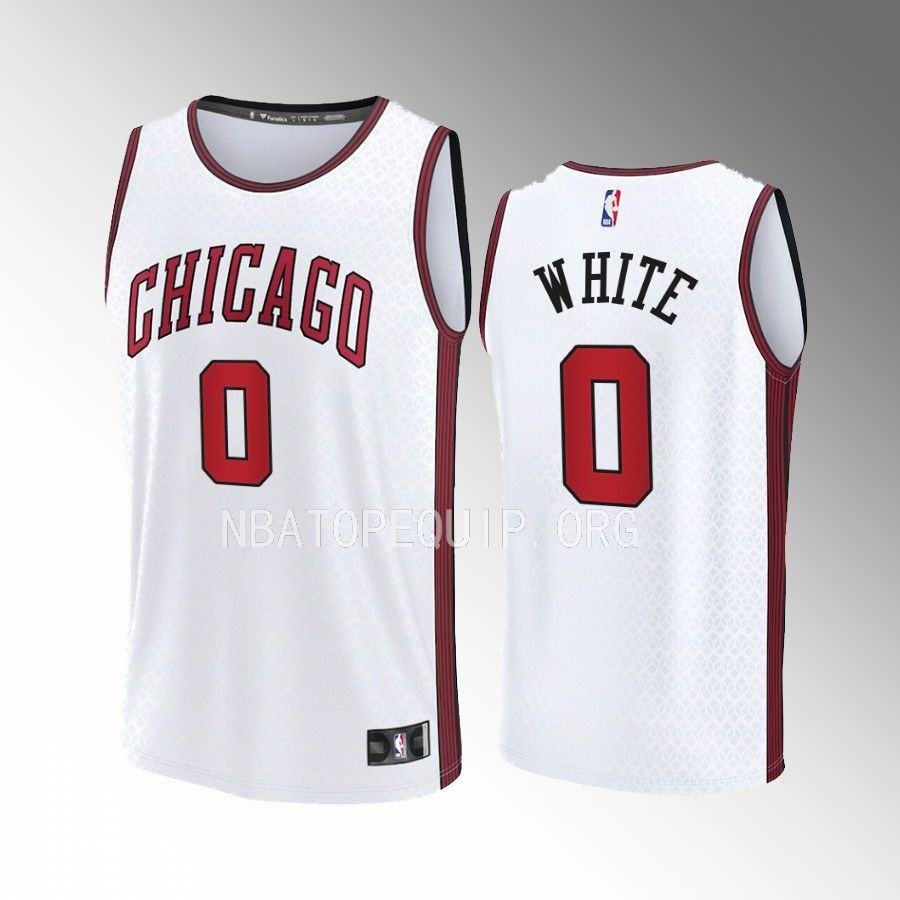 Coby White Bulls #0 White Jersey Fast Break Fastbreak 2022-23 City Edition