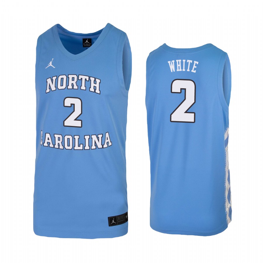 Coby White North Carolina Tar Heels #2  College  Jersey - Carolina Blue