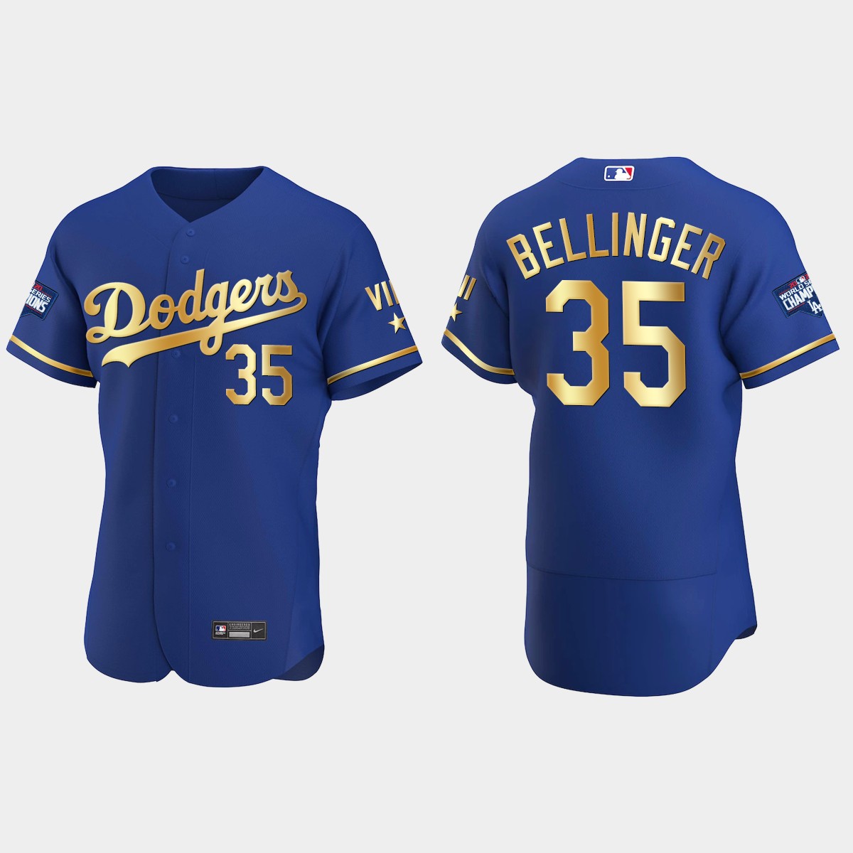 Cody Bellinger Los Angeles Dodgers 2021 Gold Program World Series Champions Jersey - Royal