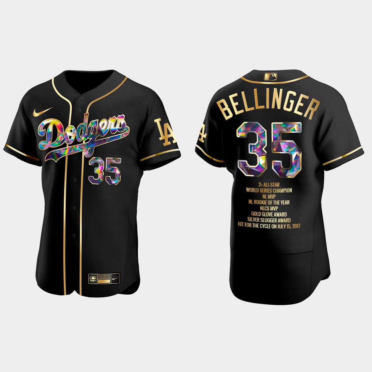 Cody Bellinger Los Angeles Dodgers Career Highlights Diamond Jersey - Black