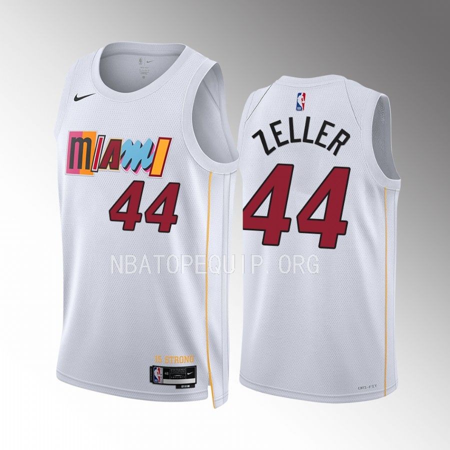 Cody Zeller 2022-23 Miami Heat White #44 City Edition Jersey Swingman