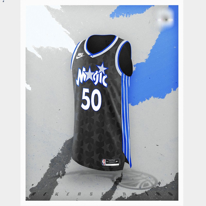 Cole Anthony Orlando Magic Black #50 Jersey NBA Reverse Retro