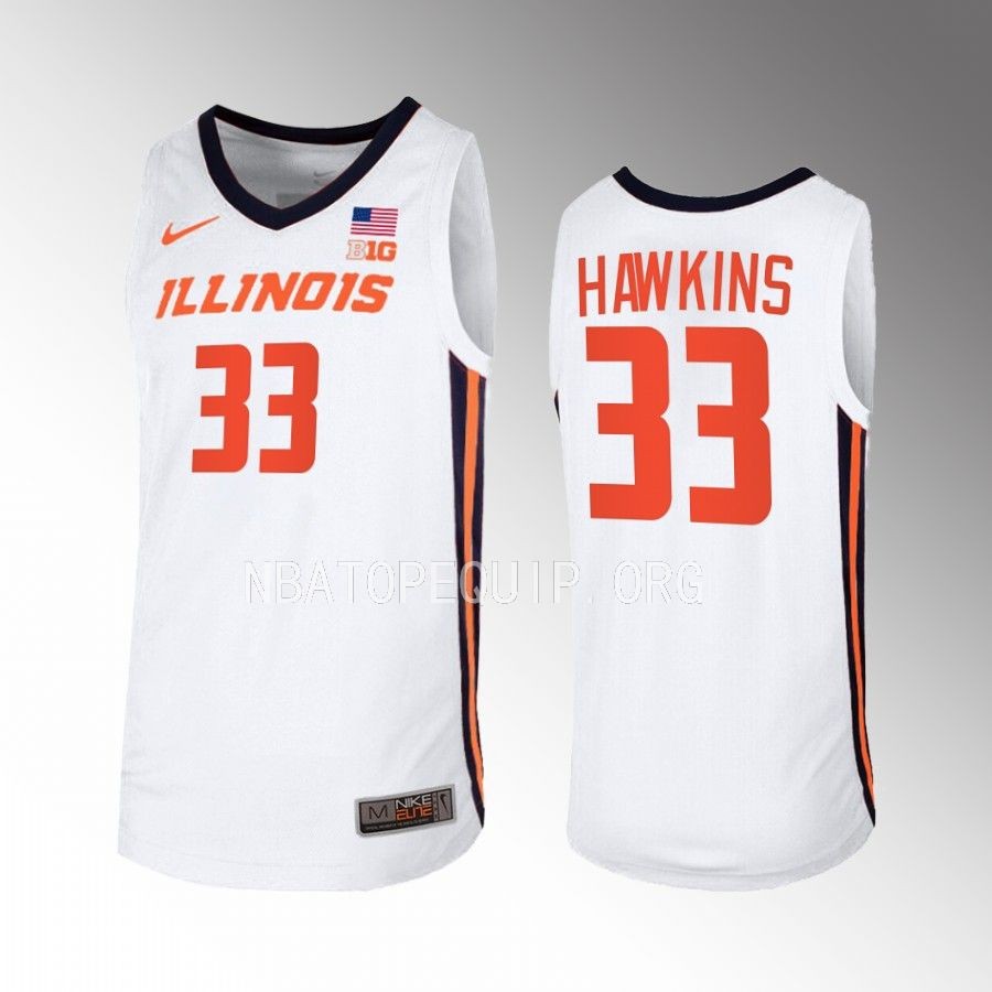 Coleman Hawkins Illinois Fighting Illini White Jersey 2022-23 Home