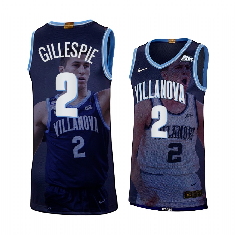 Collin Gillespie 2022 March Madness Highlights Villanova Wildcats #2 Navy Jersey Fashion Edition