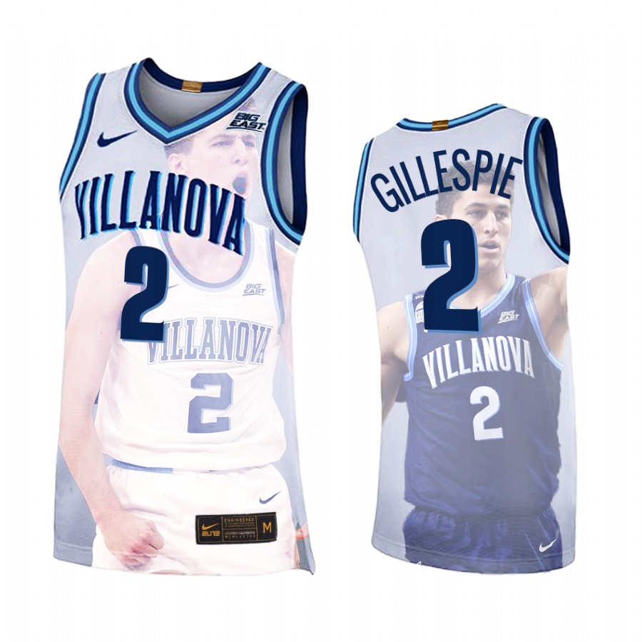 Collin Gillespie 2022 March Madness Highlights Villanova Wildcats #2 White Jersey Fashion Edition