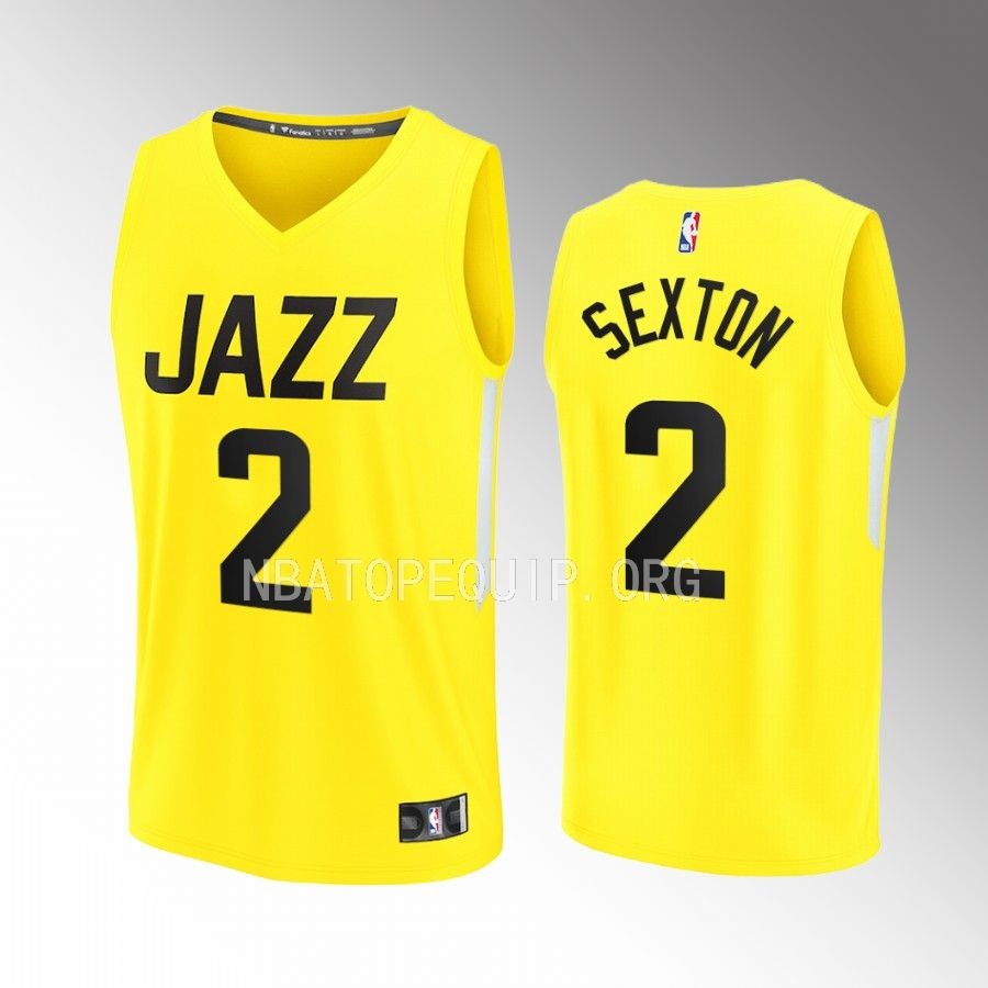 Collin Sexton Jazz #2 Yellow Jersey Fast Break Fastbreak 2022-23 Icon Edition