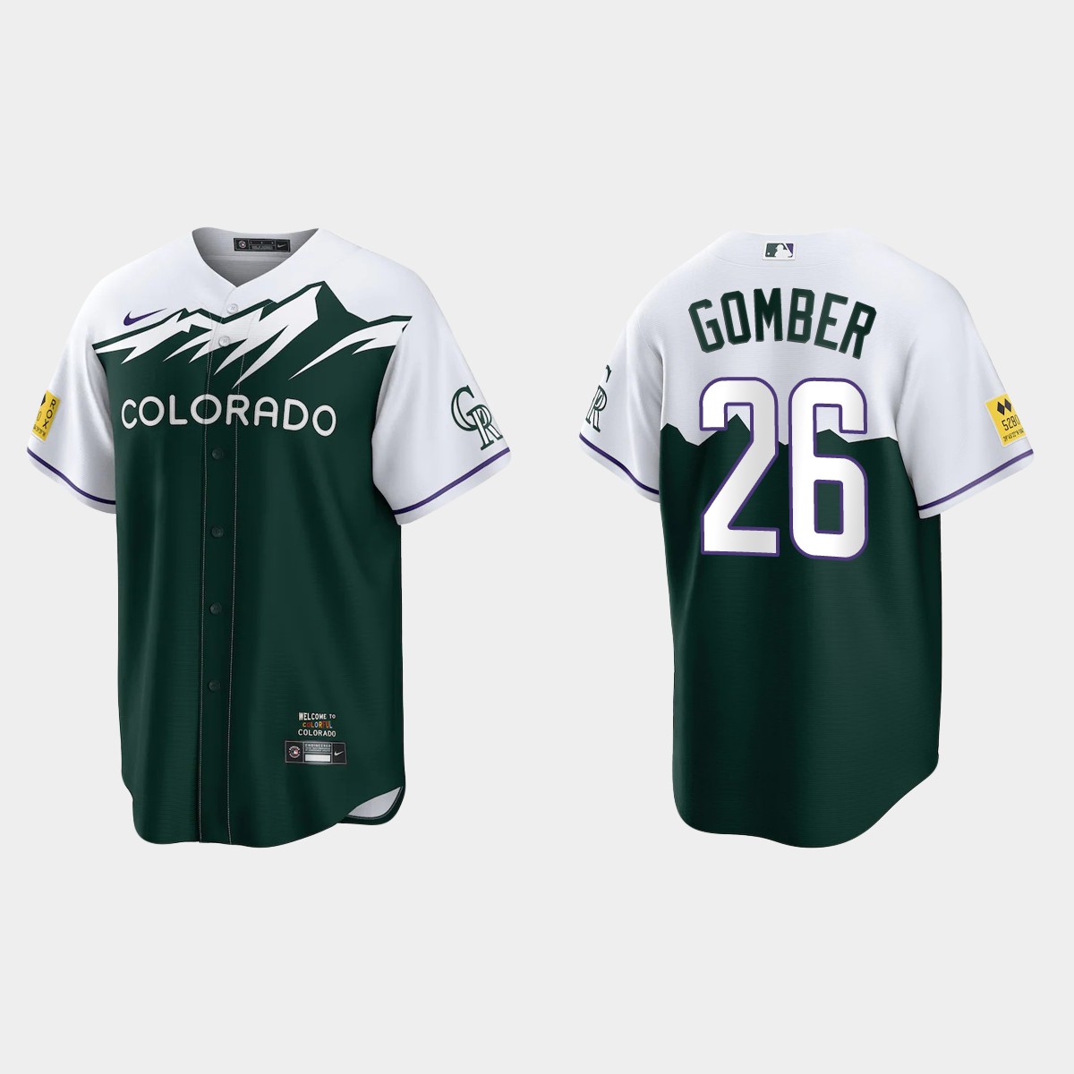 Colorado Rockies Austin Gomber 2022 City Connect Jersey - Green