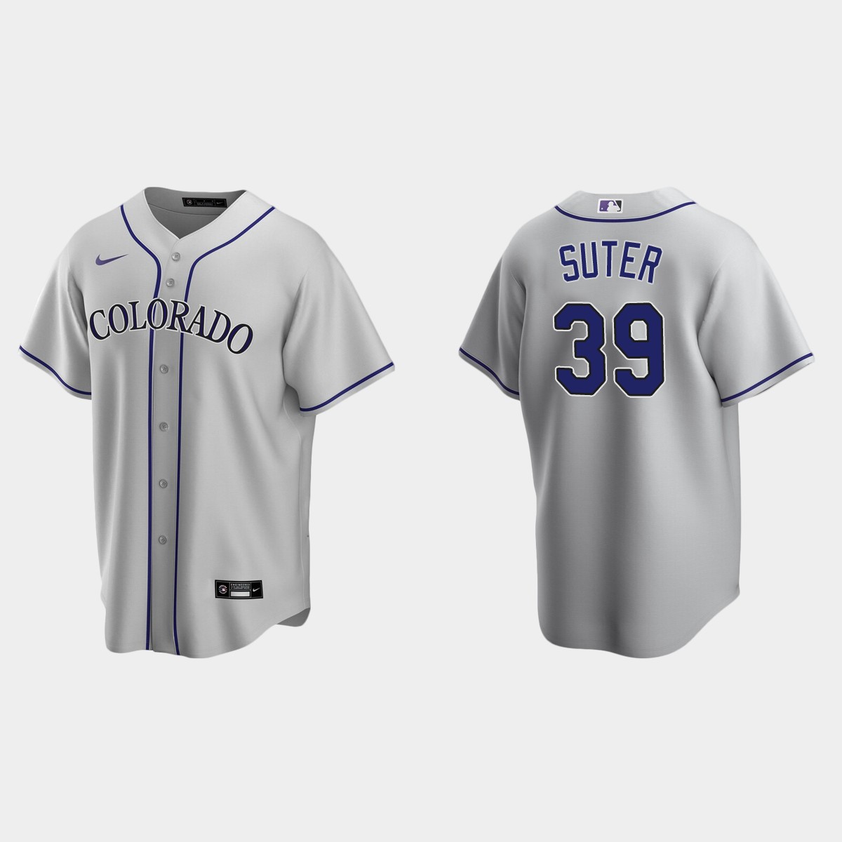 Colorado Rockies Brent Suter Road Jersey - Gray