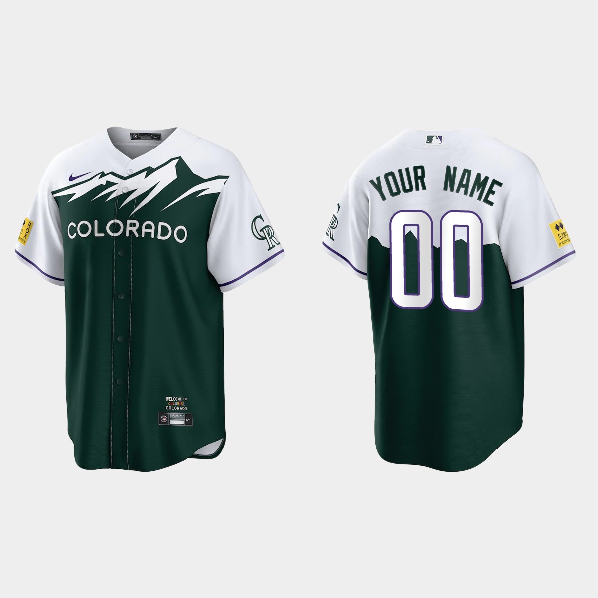 Colorado Rockies Custom 2022 City Connect Jersey - Green