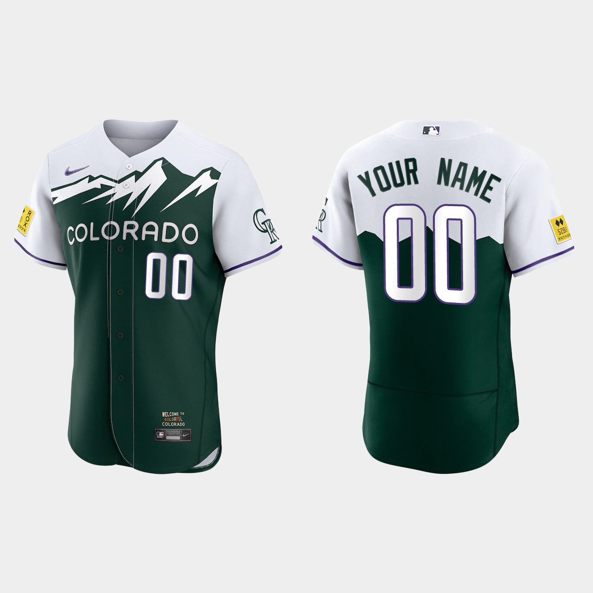 Colorado Rockies Custom 2022 City Connect Jersey - Green