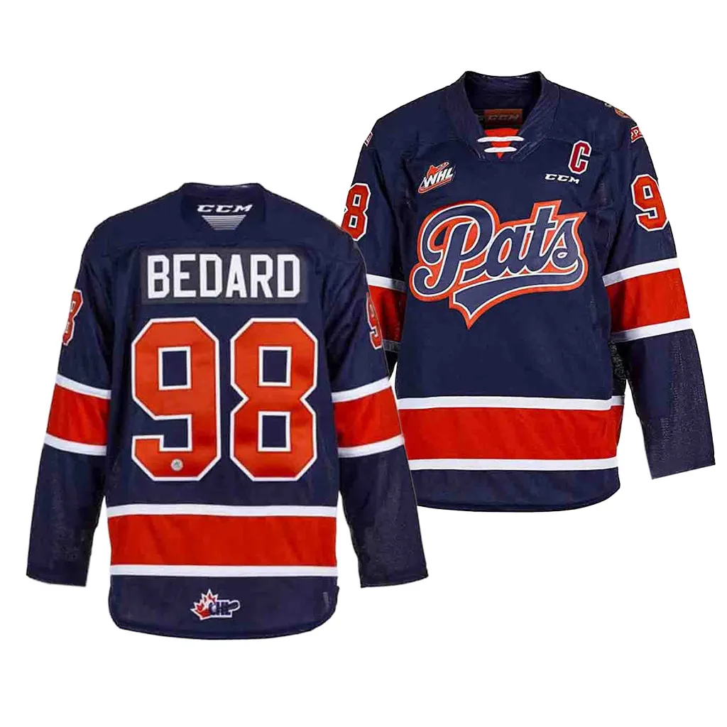 Connor Bedard Regina Pats #98 2023 NHL Draft Blue WHL Jersey