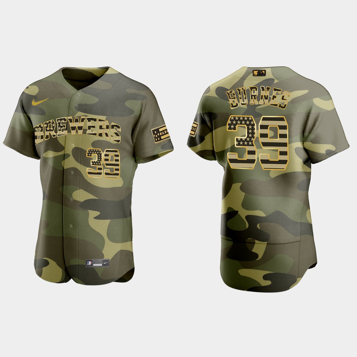 Corbin Burnes Milwaukee Brewers 2022 Armed Forces Day Jersey - Camo