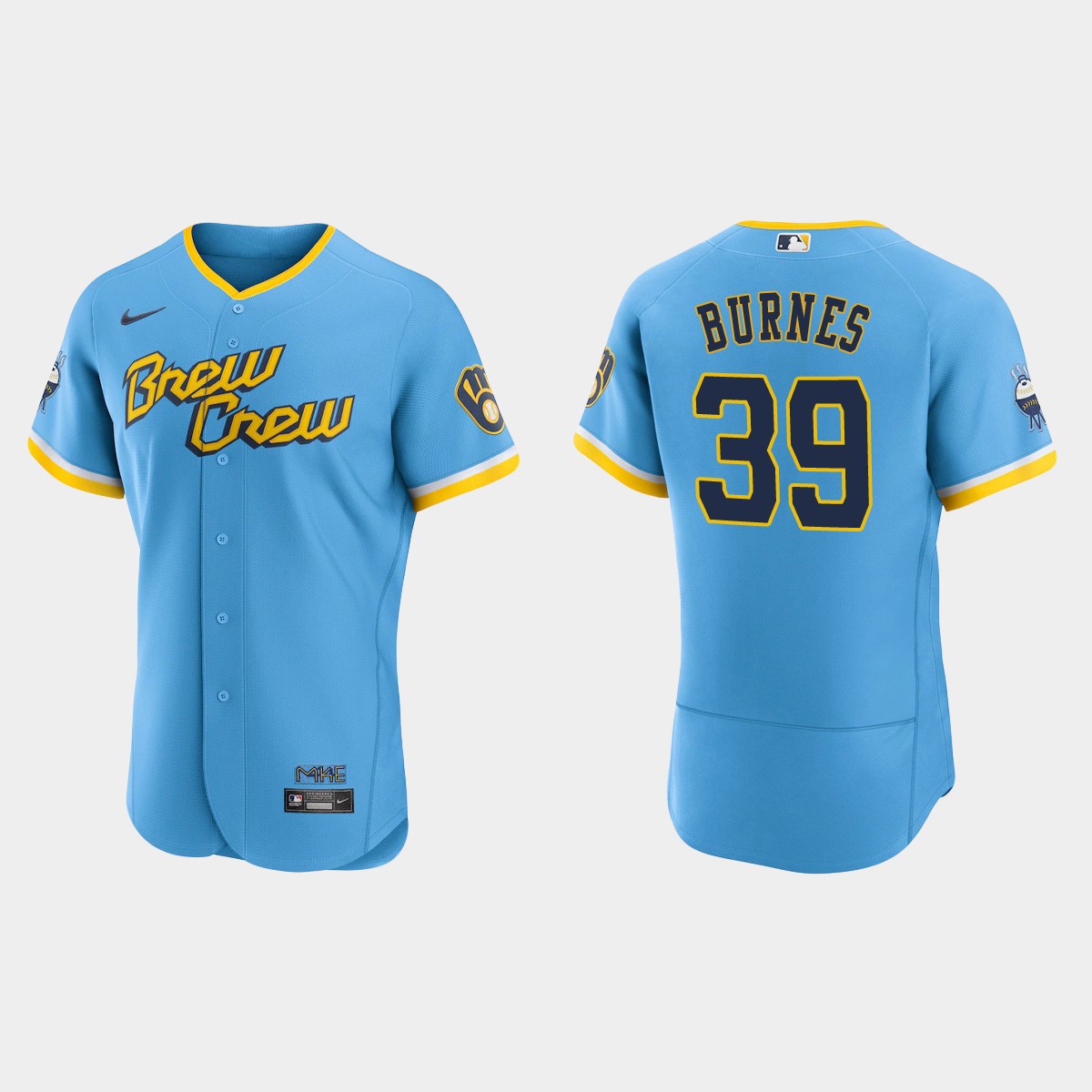 Corbin Burnes Milwaukee Brewers 2022 City Connect Jersey - Powder Blue