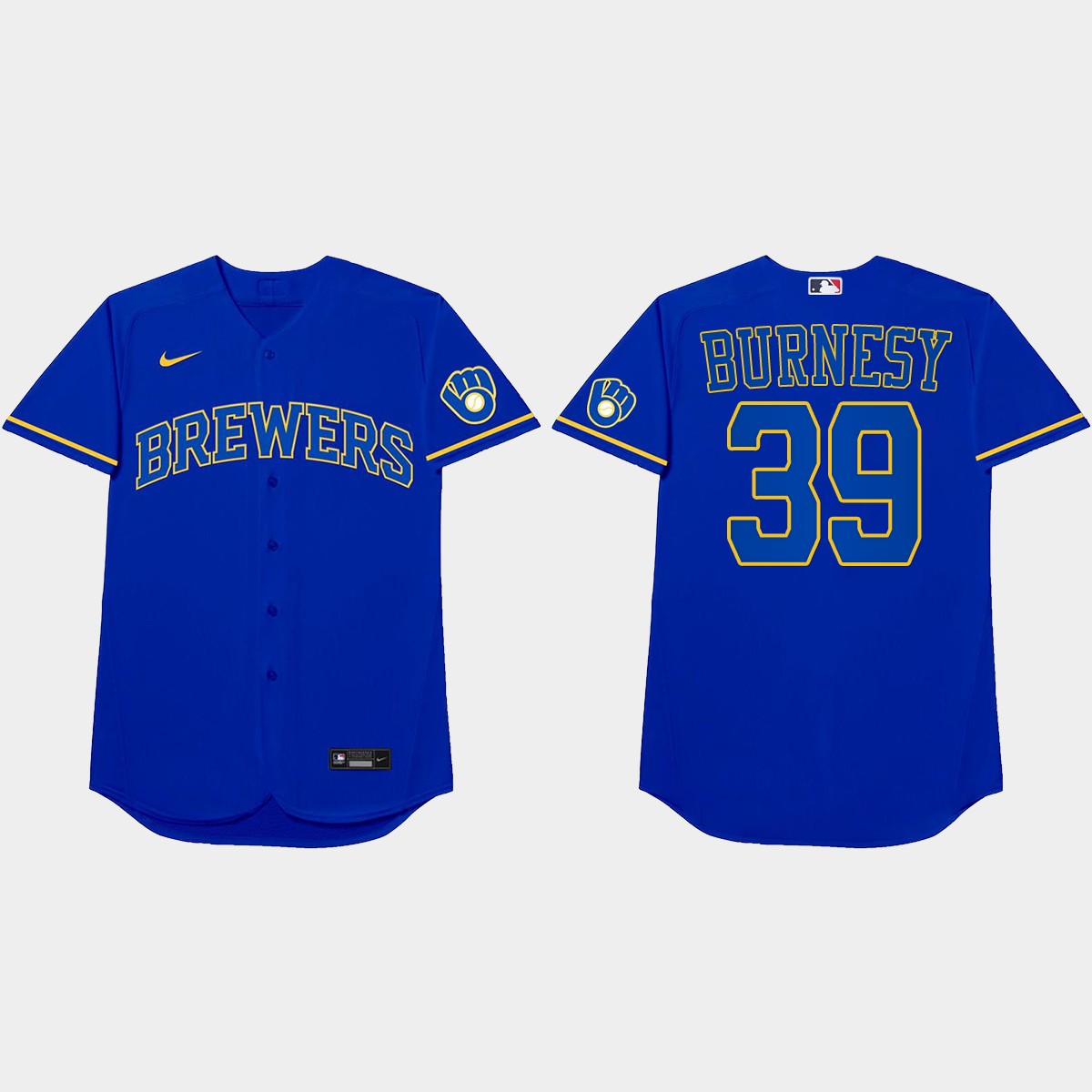 Corbin Burnes Nickname Brewers 2021 Players' Weekend Burnesy Jersey - Royal