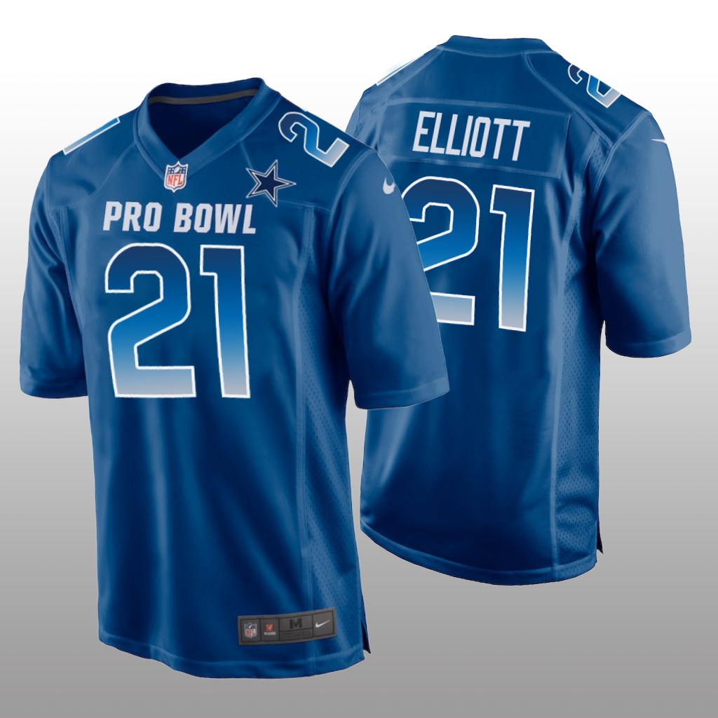 Cowboys Ezekiel Elliott NFC Game Royal  Jersey - 2019 Pro Bowl