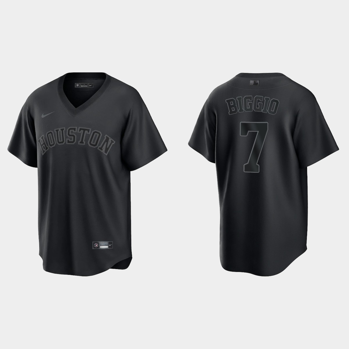 Craig Biggio Houston Astros Pitch Black Fashion Jersey - Black