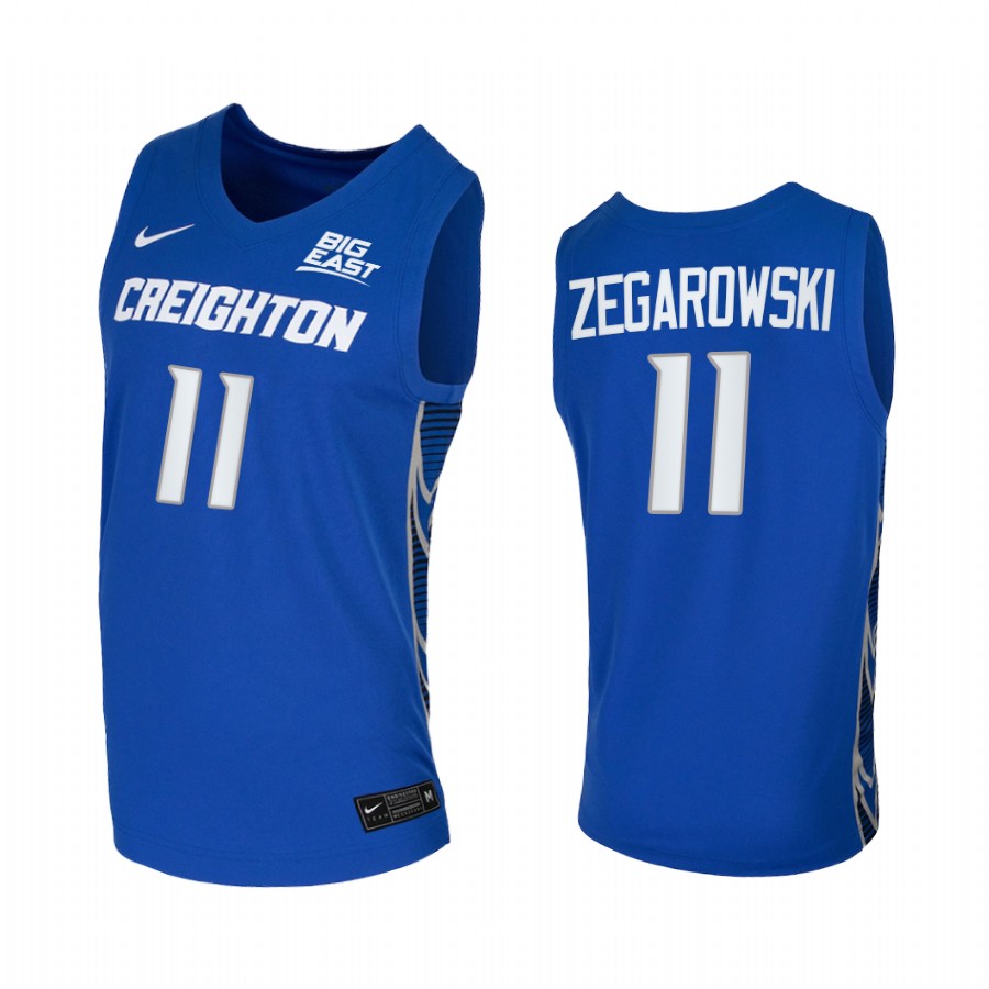 Creighton Bluejays Marcus Zegarowski Jersey 2021  Blue College