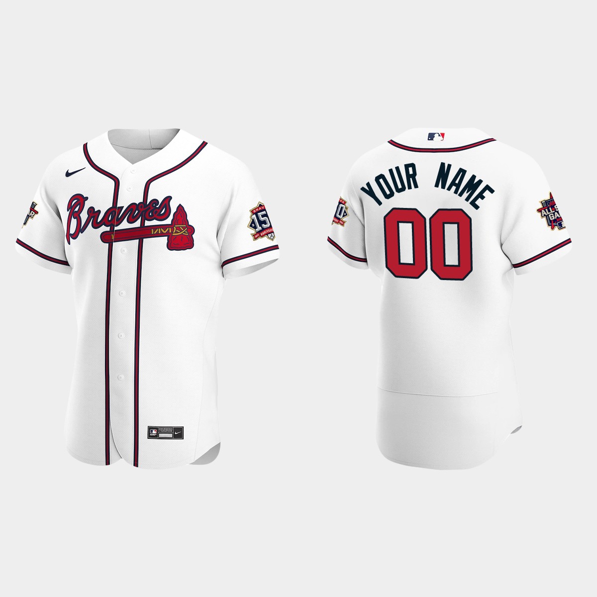 Custom #00 Atlanta Braves 2021 MLB All-Star Game Jersey - White