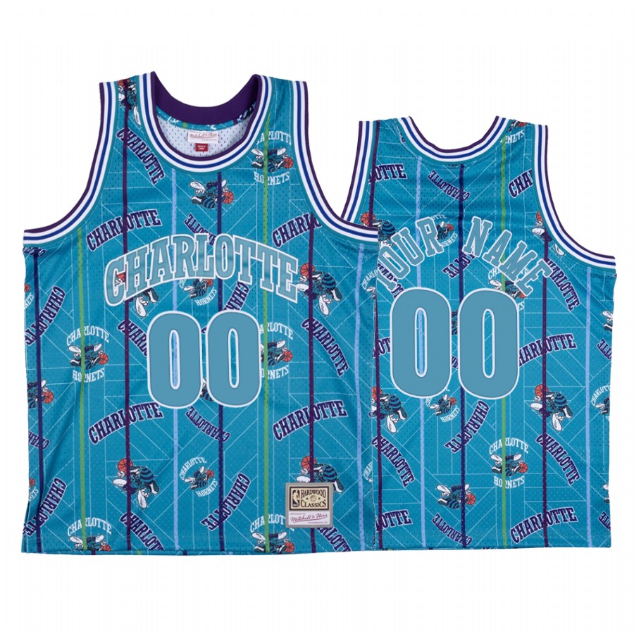 Custom #00 Charlotte Hornets Blue Tear Up Pack Jersey