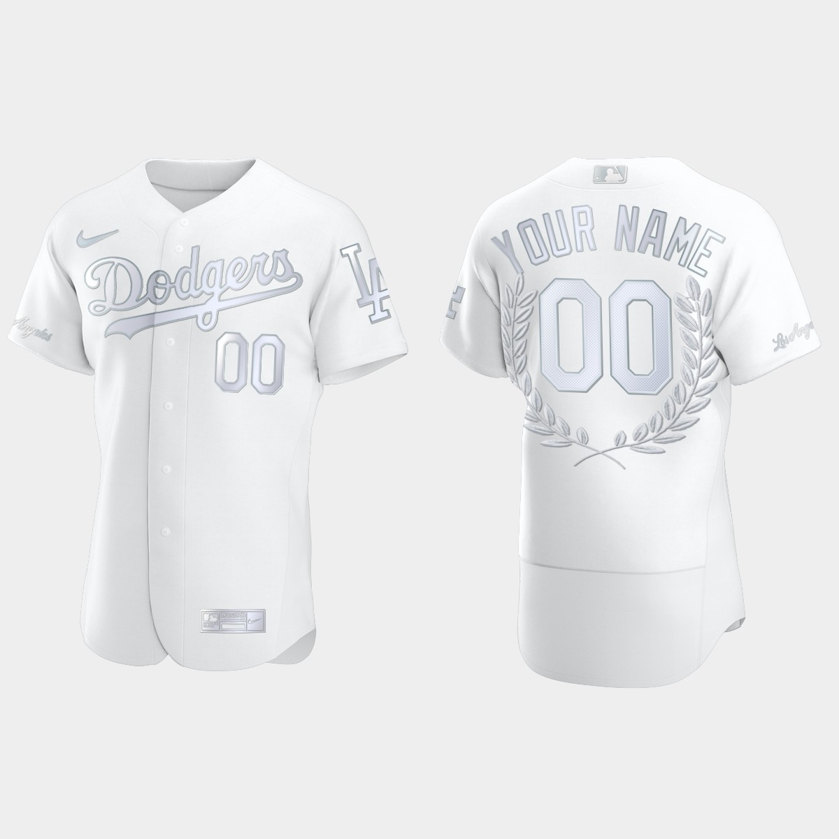 Custom #00 Los Angeles Dodgers Awards Collection Jersey - White