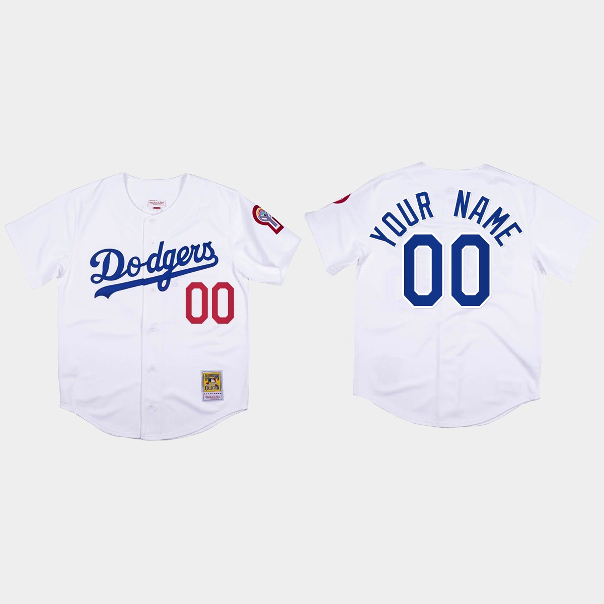 Custom #00 Los Angeles Dodgers Mitchell And Ness 1981 Jersey - White