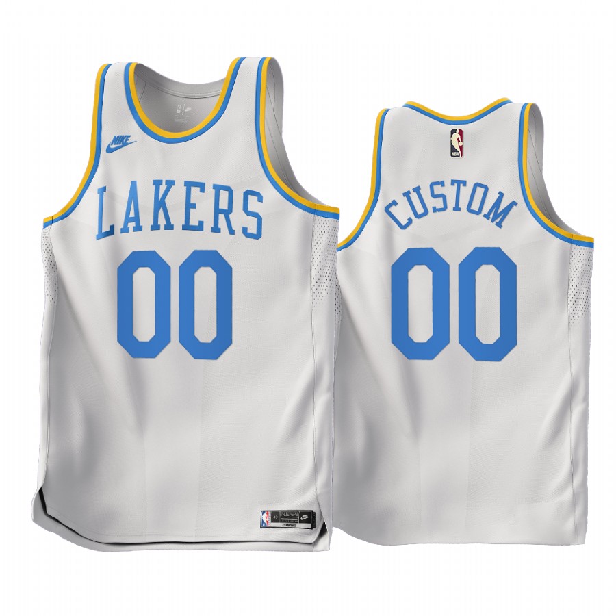 Custom #00 Los Angeles Lakers 2022-23 Classic Edition White Jersey