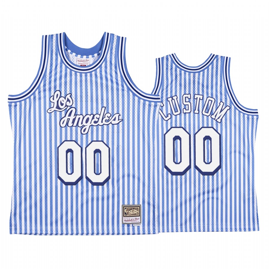 Custom #00 Los Angeles Lakers Blue Stars and Stripes Jersey