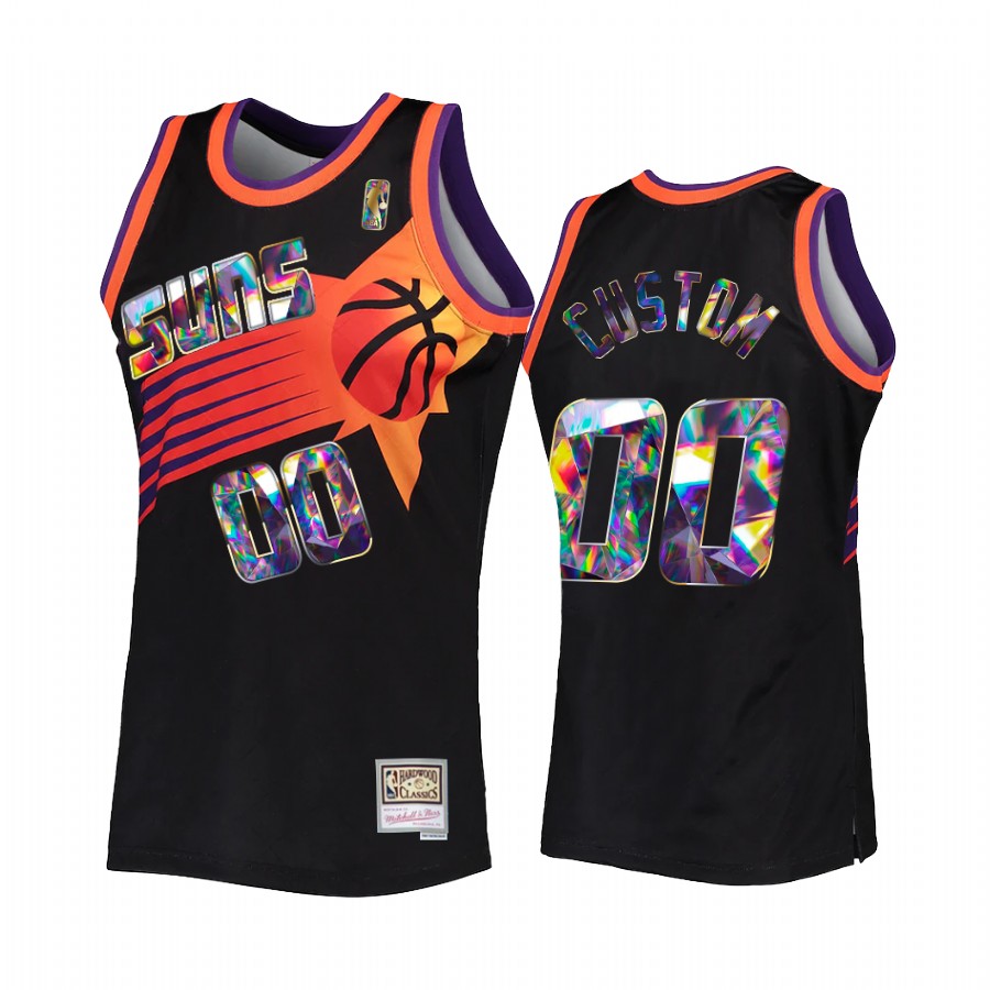 Custom #00 Phoenix Suns NBA 75th Anniversary Diamond Jersey Black