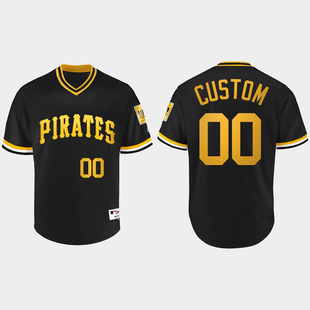 Custom #00 Pittsburgh Pirates vintage BP Jersey - Black