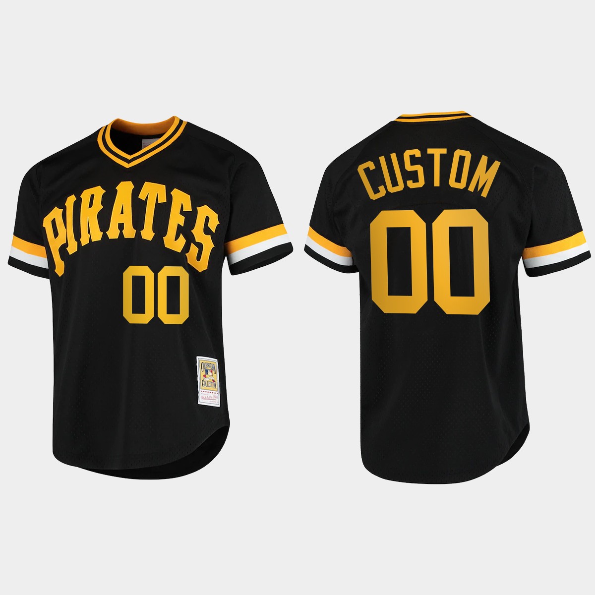 Custom #00 Pittsburgh Pirates Vintage BP Jersey - Black