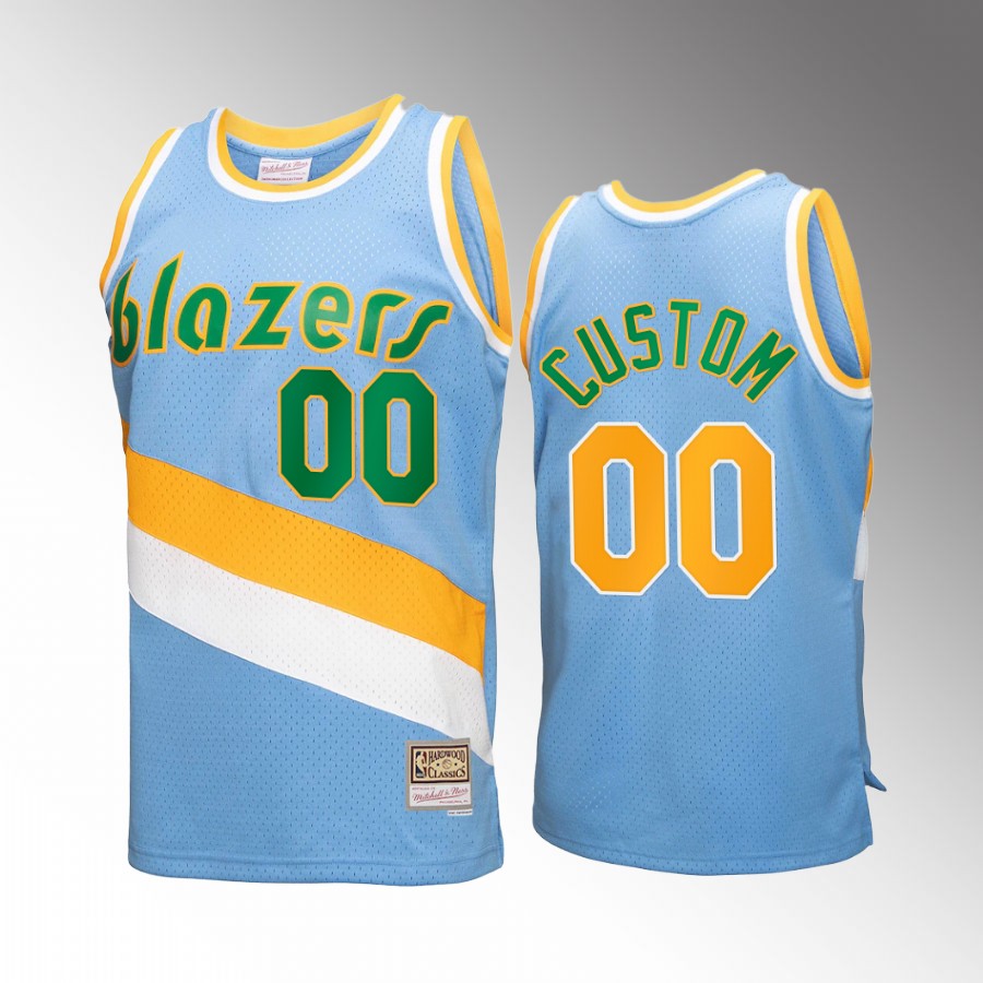 Custom #00 Portland Trail Blazers Reload 3.0 Blue Mitchell Ness Jersey