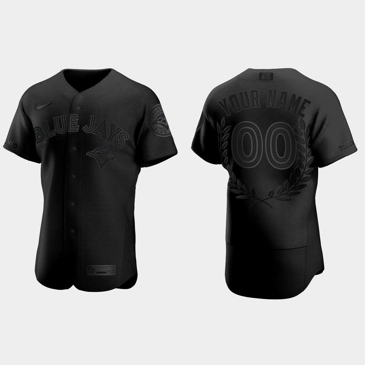 Custom #00 Toronto Blue Jays Awards Collection Jersey - Black