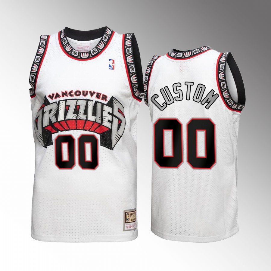 custom #00 Vancouver Grizzlies Reload 3.0 White Mitchell Ness Jersey