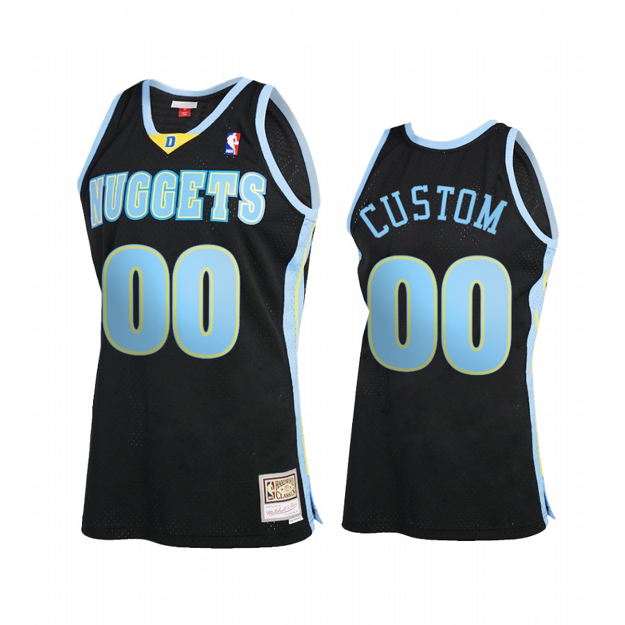 Custom 00 Denver Nuggets Reload 2.0 Black Jersey Hardwood Classics